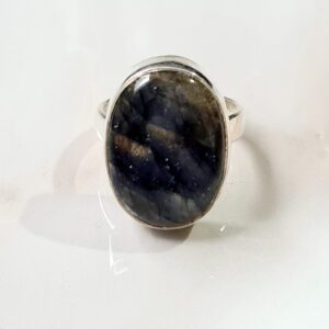 Ring Labradoriet Ovaal - 925 Zilver