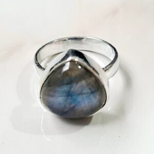 Ring Labradoriet Druppel - 925 Zilver