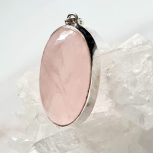 Hangers Rozenkwarts Ovaal 3 Groot – 925 Zilver
