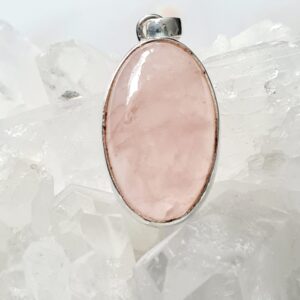 Hangers Rozenkwarts Ovaal 2 Medium – 925 Zilver