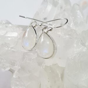 Oorhangers Maansteen Druppel – 925 Zilver