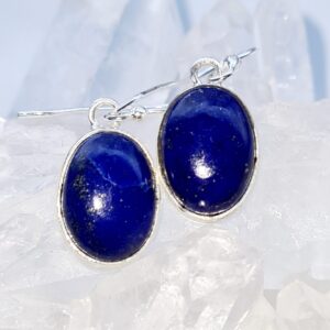 Oorhangers Lapis Lazuli Ovaal – 925 Zilver