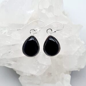 Oorhangers Onyx Druppel – 925 Zilver