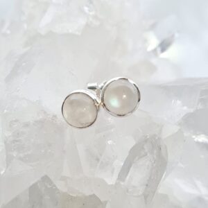 Oorknopjes Maansteen – 925 Zilver