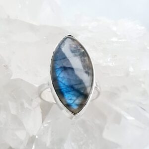 Ring Labradoriet Marquise - 925 Zilver