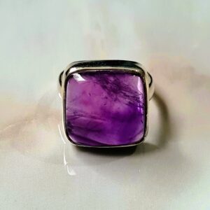 Ring Amethist Vierkant - 925 Zilver