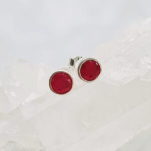 Oorknopjes Robijn – 925 Zilver