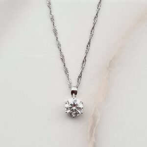 Zirkonia Hanger Met Zilveren Ketting - 925 Zilver