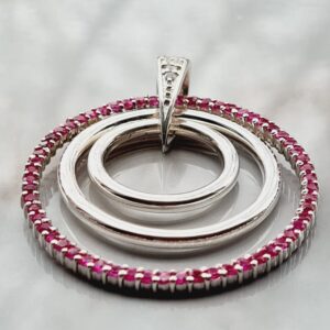Zirkonia Roze Hanger - 925 Zilver