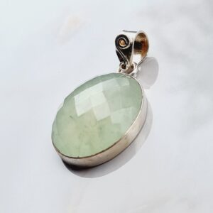 Hangers Facet Prehniet – 925 Zilver