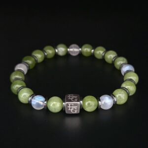 Armband peridoot en maansteen 7–8mm “Glasgow” – Eternal Gems