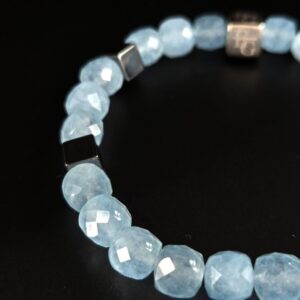 Herenarmband Aquamarijn (7mm) “Marseille”