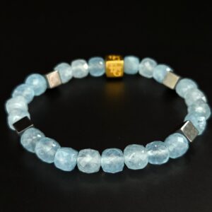 Herenarmband Aquamarijn (7mm) “Monaco”