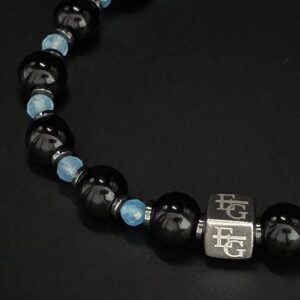 Herenarmband Onyx & Aquamarijn (4/8mm) “Hong Kong”