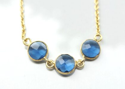 Armband met blauwe zirkonia – gold plated 925 zilver