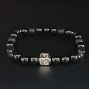 Herenarmband Saffier & Onyx (8mm) “Naples”