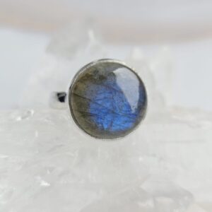 Labradoriet Ring 925 Zilver – Ronde Edelsteen | EternalGems.nl