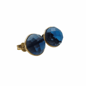 Oorknopjes – Blauwe Zirkonia – Gold Plated 925 Zilver “Hyacinth”