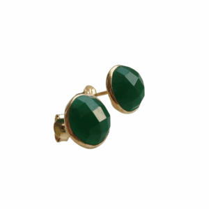 Oorknopjes – Groene Zirkonia– Gold Plated 925 Zilver “Green Ivy”