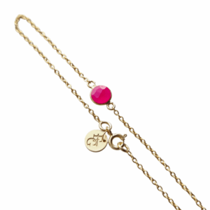 Armband Roze Zirkonia– 1x 6mm – Gold Plated 925 Zilver "Zinnia"