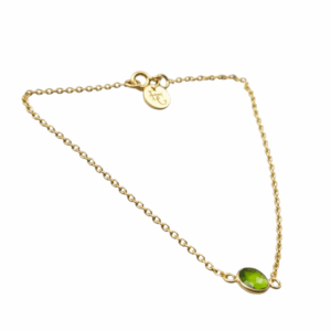 Armband Groene Zirkonia – 1x 6mm – Gold Plated 925 Zilver "Lime Blossom"