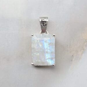 Maansteen herenhanger “Paris” – S925 zilver, voorkant