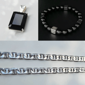 Signature Set −10% | Onyx “Londen” S925 Hanger + Ketting + Armband