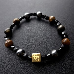 Eternal Gems Power Set – Aarding & Stabiliteit (Hematiet / Zwarte Toermalijn / Obsidiaan / Tijgeroog)