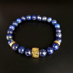 Armband “Rolex Lapis Lazuli Blue Gold” – s925 gold plated ringen & logo