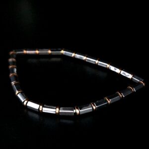 Heren armband hematiet 4x6mm met 925