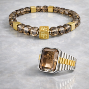 The President Set Shanghai Edition – rookkwarts ring en armband met gold plated details